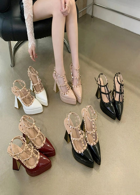 New Platform Chunky Black Low-heeled With Strap Sandals CODE: KAR3270