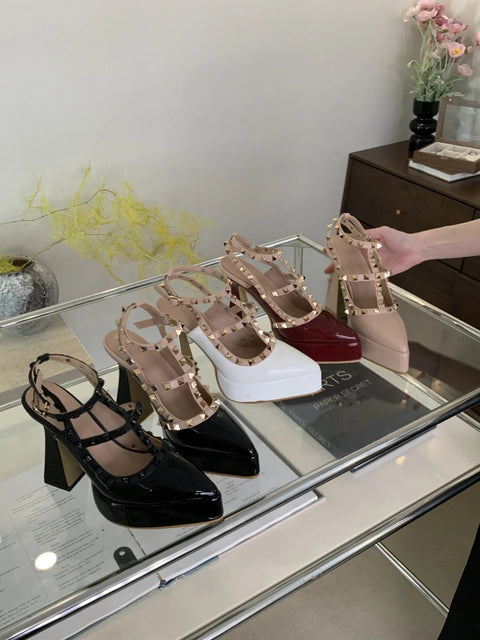 New Platform Chunky Black Low-heeled With Strap Sandals CODE: KAR3270