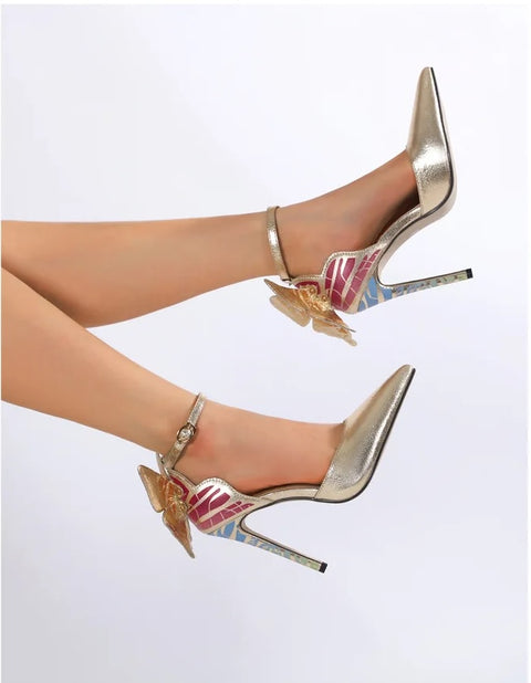 New Buckle Strap Bow High Espadrilles Stiletto High-heel Sandal CODE: KAR3279