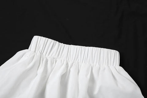 New Off Shoulder Sleeveless Backless Tube And Puff Mini Skirt Two Piece Set CODE: KAR3280