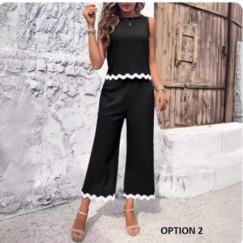 New Fashion Casual Elegant Sweet Top Pant 2 Piece Set CODE: KAR3283