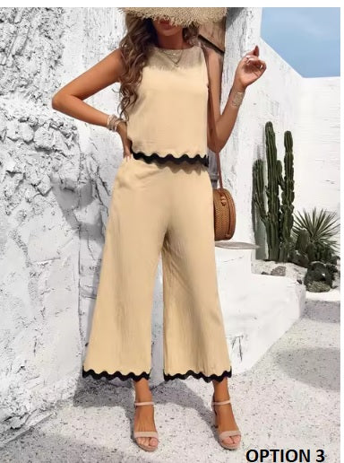 New Fashion Casual Elegant Sweet Top Pant 2 Piece Set CODE: KAR3283