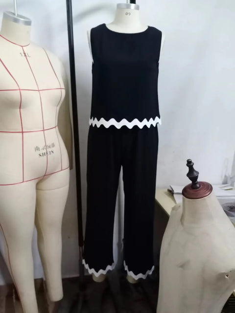 New Fashion Casual Elegant Sweet Top Pant 2 Piece Set CODE: KAR3283