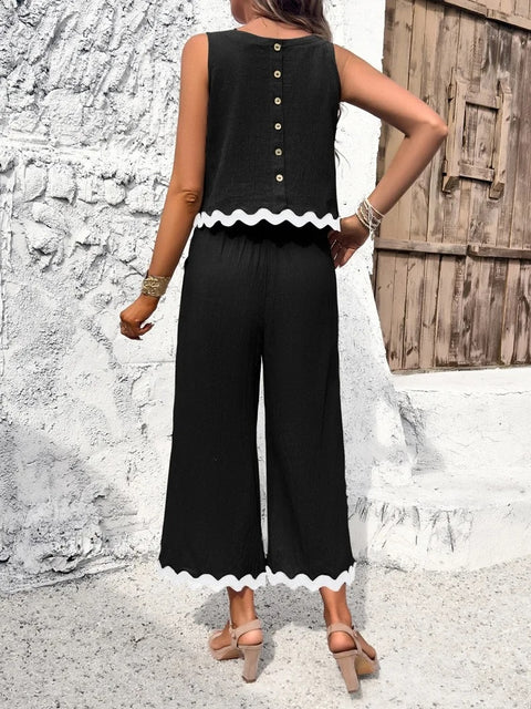 New Fashion Casual Elegant Sweet Top Pant 2 Piece Set CODE: KAR3283