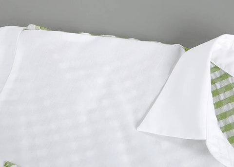 New Patchwork Plaid Casual Ruched Long Sleeve Pocket Loose Shirt CODE: KAR3285