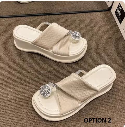 New Crystal High Heels Casual Slides Platform Sandals CODE: KAR3293