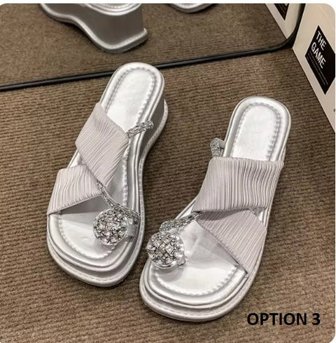 New Crystal High Heels Casual Slides Platform Sandals CODE: KAR3293