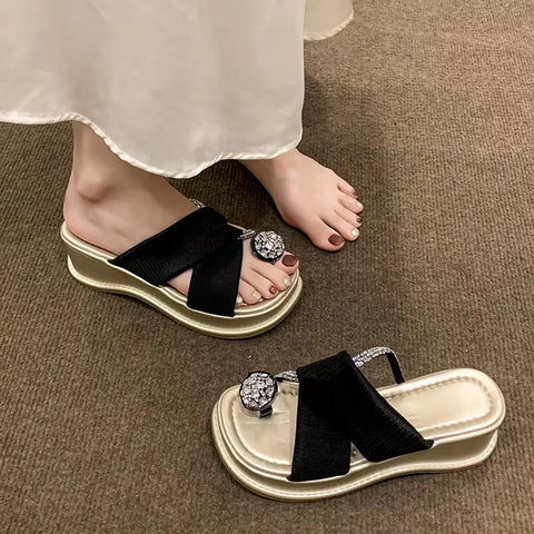 New Crystal High Heels Casual Slides Platform Sandals CODE: KAR3293