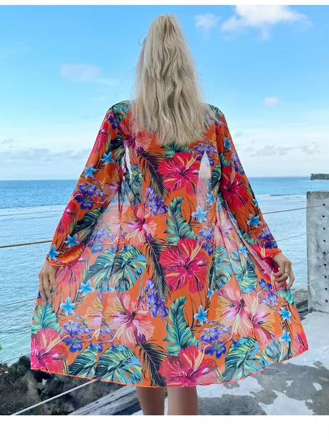 New Sexy Sports Pool Rain Forest Print Three Piece Swimsuit Set CODE: KAR3296