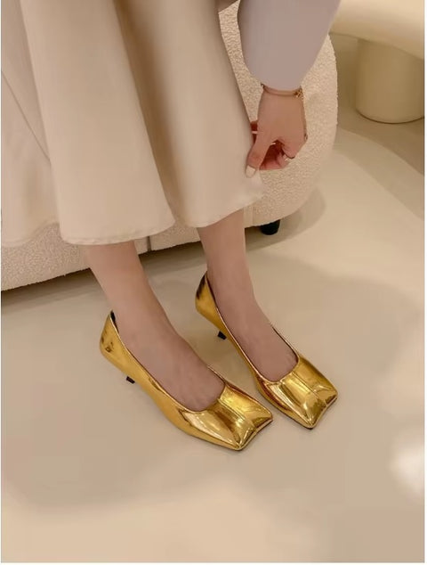 New Shinging Pumps Square Toe Sexy Thin Shallow Slip High Heels CODE: KAR3301