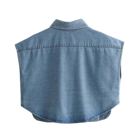 New Stylish Pockets elegant short sleeveless top CODE: KAR3308