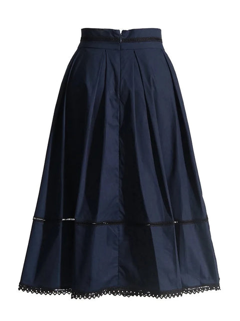 New Fashion Lapel Short Sleeve Top High Waist A Line Skirt Casual Two Piece Set CODE: KAR3311