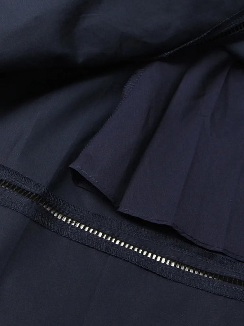 New Fashion Lapel Short Sleeve Top High Waist A Line Skirt Casual Two Piece Set CODE: KAR3311