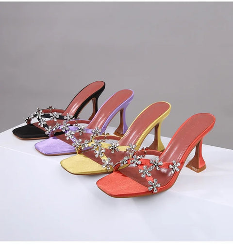 New Designer Luxury Square Toe High Heeled Sandals CODE: KAR3312