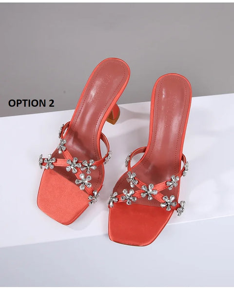 New Designer Luxury Square Toe High Heeled Sandals CODE: KAR3312