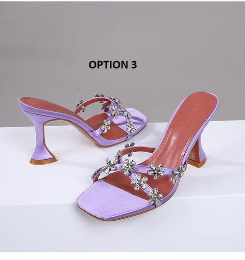 New Designer Luxury Square Toe High Heeled Sandals CODE: KAR3312