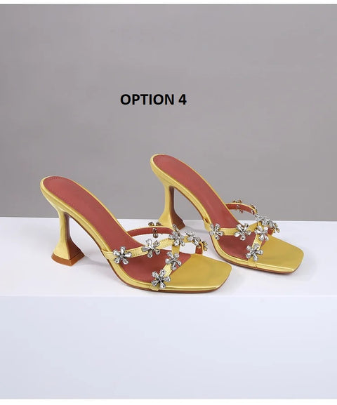 New Designer Luxury Square Toe High Heeled Sandals CODE: KAR3312