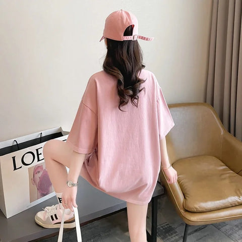 New Cartoon Rabbit Painting Leisure Half Sleeve Round Neck Top CODE: KAR3319