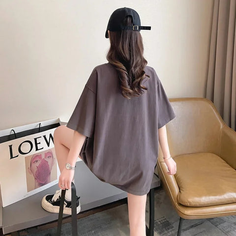 New Cartoon Rabbit Painting Leisure Half Sleeve Round Neck Top CODE: KAR3319