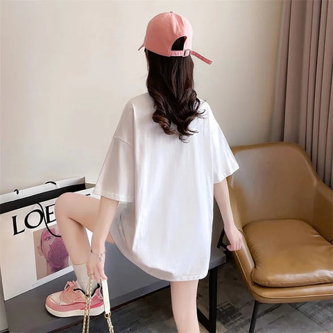 New Short Sleeve Embroidery Letters Flower Funny Top CODE: KAR3320