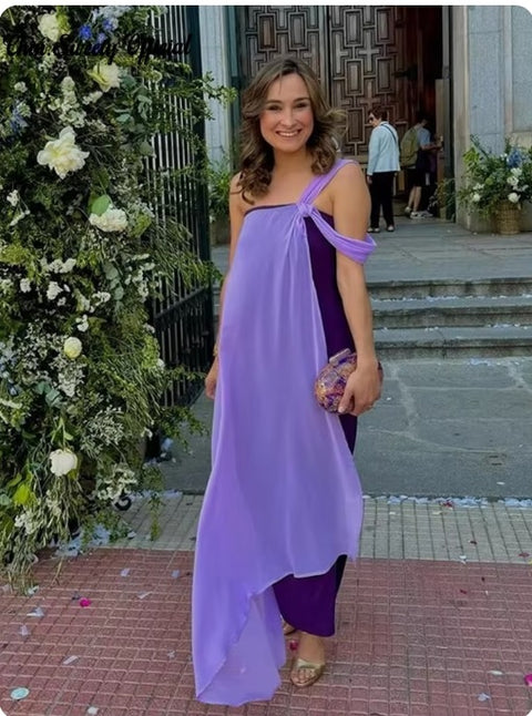 New Sexy One-shoulder Bow Pleated Asymmetrical Empire Long Dress CODE: KAR3321