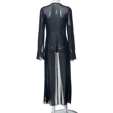 New Through Long Cardigan Slim V Neck Streetwear Sexy Top CODE: KAR3326