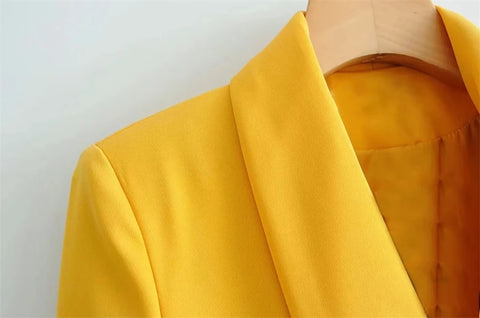 New Double Breasted Coat Solid Color + Slim Fit High Waist Straight Sleeve Suit Pants Two Piece Set CODE: KAR3335