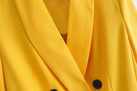 New Double Breasted Coat Solid Color + Slim Fit High Waist Straight Sleeve Suit Pants Two Piece Set CODE: KAR3335