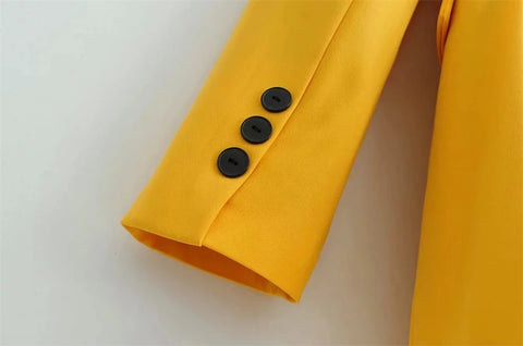 New Double Breasted Coat Solid Color + Slim Fit High Waist Straight Sleeve Suit Pants Two Piece Set CODE: KAR3335