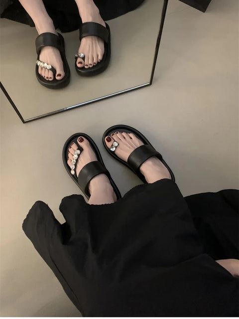 Summers Fashion Elegant Clip Toe Slides Causal Flip Flop Slippers CODE: KAR3338