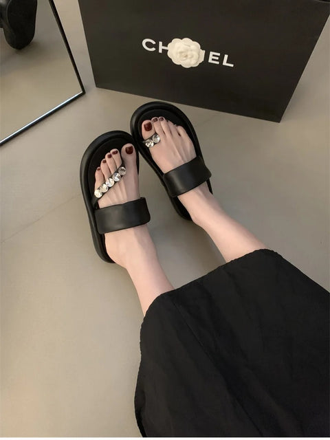 Summers Fashion Elegant Clip Toe Slides Causal Flip Flop Slippers CODE: KAR3338