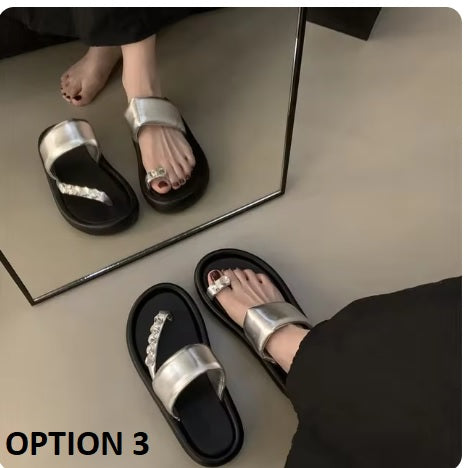 Summers Fashion Elegant Clip Toe Slides Causal Flip Flop Slippers CODE: KAR3338