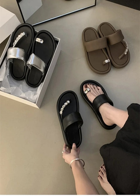 Summers Fashion Elegant Clip Toe Slides Causal Flip Flop Slippers CODE: KAR3338