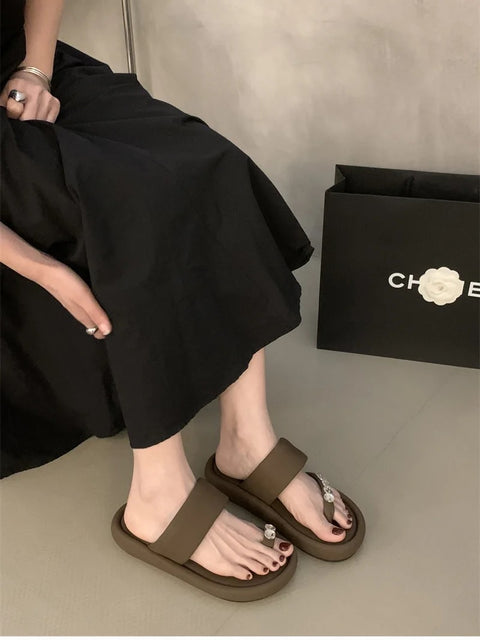 Summers Fashion Elegant Clip Toe Slides Causal Flip Flop Slippers CODE: KAR3338