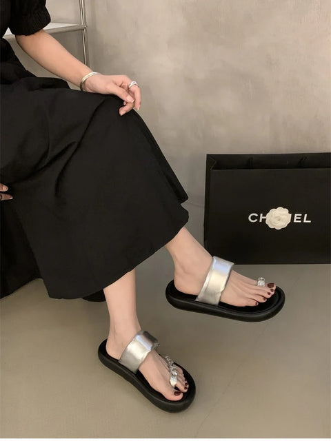 Summers Fashion Elegant Clip Toe Slides Causal Flip Flop Slippers CODE: KAR3338
