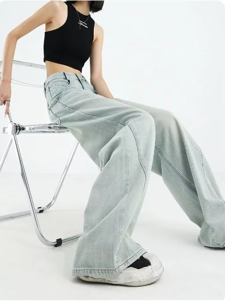 New Style Casual Baggy High Waist Straight Loose Pant CODE: KAR3339