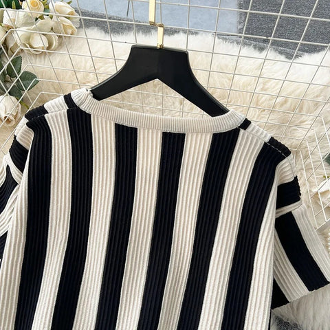 New Summer Loose Long Sleeve Elegance Plaid Top Wide Leg Two Piece Set CODE: KAR3340