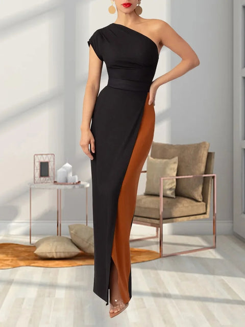 Summer Solid Side Split Elegant Party Wear Vestido Dress CODE: KAR3346