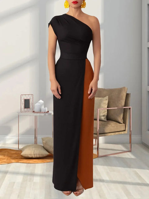 Summer Solid Side Split Elegant Party Wear Vestido Dress CODE: KAR3346