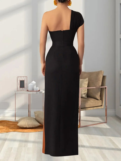 Summer Solid Side Split Elegant Party Wear Vestido Dress CODE: KAR3346