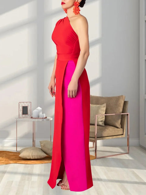 Summer Solid Side Split Elegant Party Wear Vestido Dress CODE: KAR3346