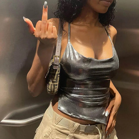 New Summer Shiny Bodycon Sexy Style Vest Top CODE: KAR3354