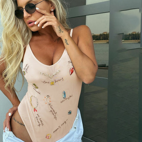 Summer Trend Sexy Print Bodysuit Top CODE: KAR3360