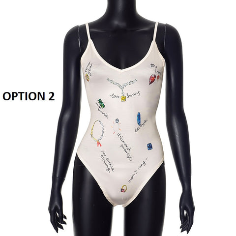 Summer Trend Sexy Print Bodysuit Top CODE: KAR3360