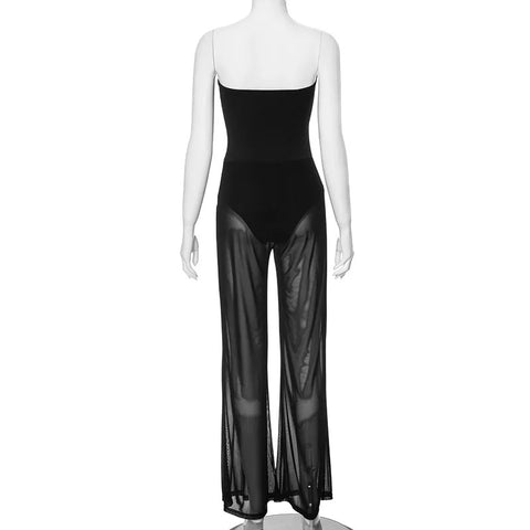New Sexy Rompers Overalls Mesh Fashion Slim High Waist Club Jumpsuit CODE: KAR3361