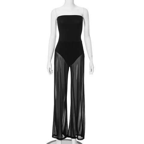 New Sexy Rompers Overalls Mesh Fashion Slim High Waist Club Jumpsuit CODE: KAR3361