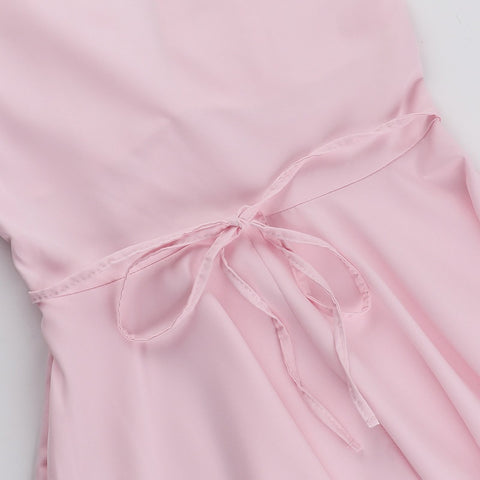 New Casual Elegant Deep V-neck Bubble Sleeves Cute Fluffy A-line Mini Short Dress CODE: KAR3362
