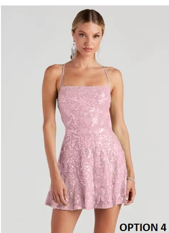 Summer Fashion Slim Fit Sequined Sleeveless Camis Short Dress CODE: KAR3364