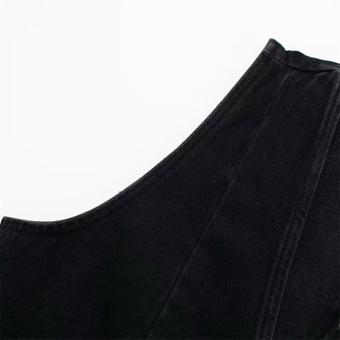 Summer New Short Tank Top in Stock Double breasted Midi Skirt Set CODE: KAR3370