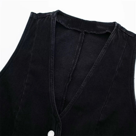 Summer New Short Tank Top in Stock Double breasted Midi Skirt Set CODE: KAR3370